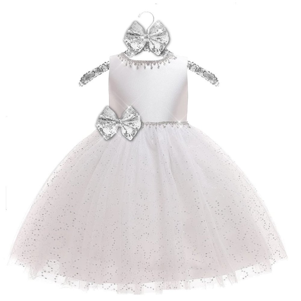 NWT Beautiful Sparkling Bling Rhinestone Sequins Christmas Or Flower Gir…